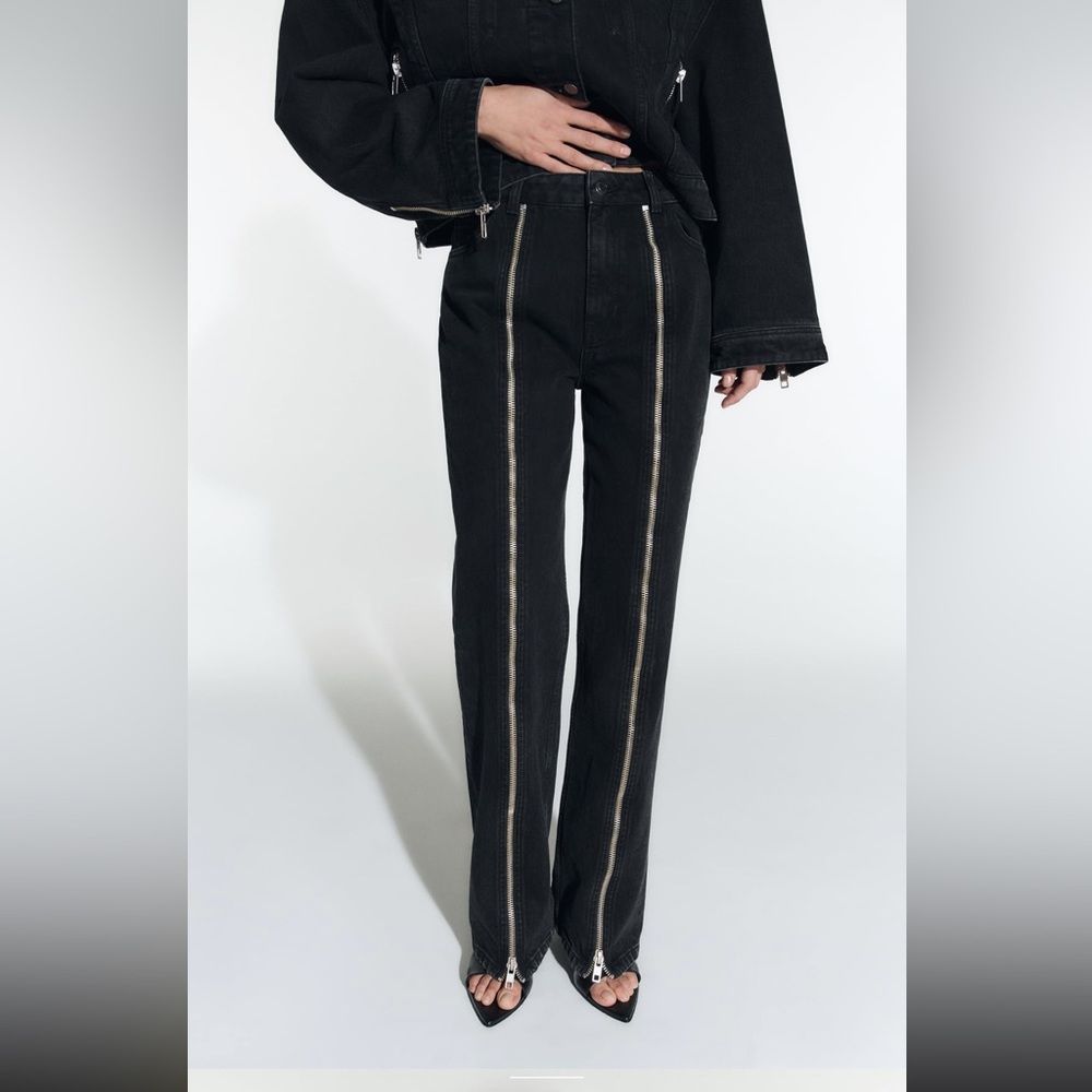 ZARA WOMAN SS23 BLACK ZW THE FULL LENGTH JEANS 9632/057/075/017 - Picture 3 of 10